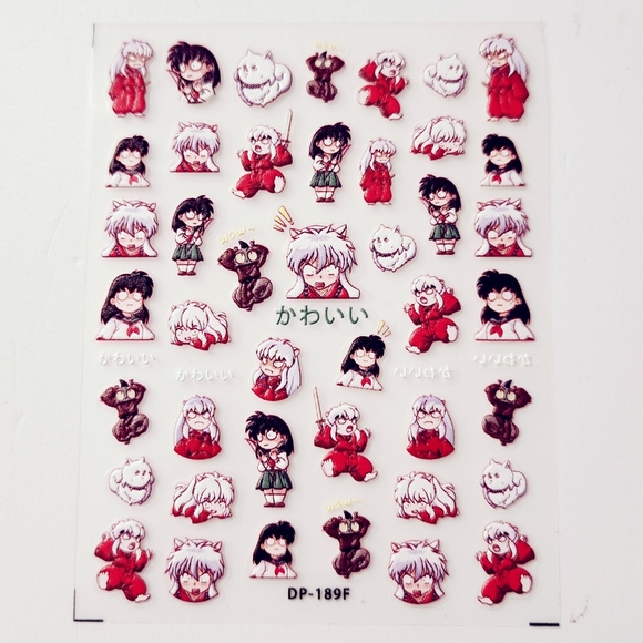 ⭐4/$15 Inuyasha 5D Embossed Nail Art Stickers - Picture 2 of 4